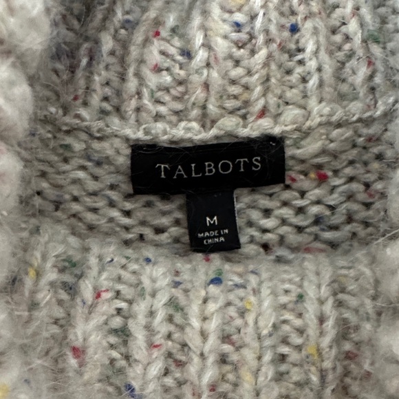 Talbots Speckled Cream Turtleneck Sweater - Picture 2 of 3